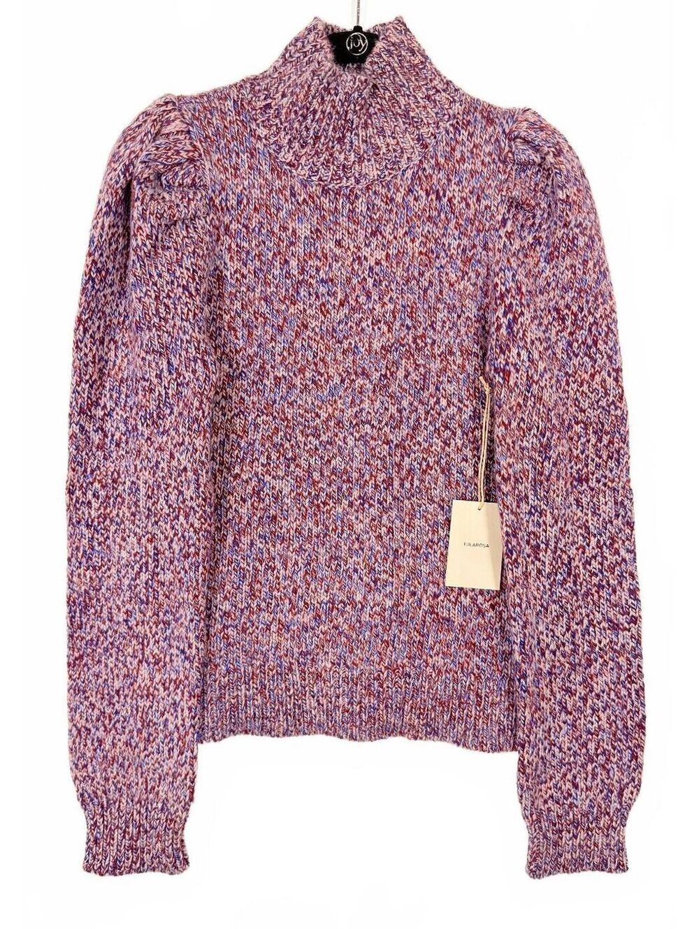 New! Tularosa Kayden Mock Neck Space Dye Marled Knit Sweater Pink Purple Small